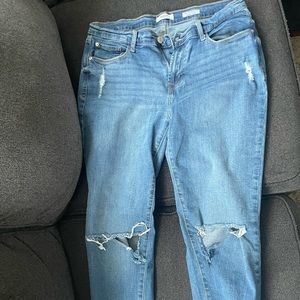 Kensie skinny crop with fringe size 10/30